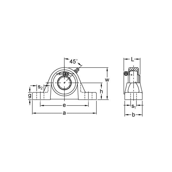 SINGLE ROW BALL BEARING, 1-1/8'' WIDE ACCU-LOC PILLOW BLOCK